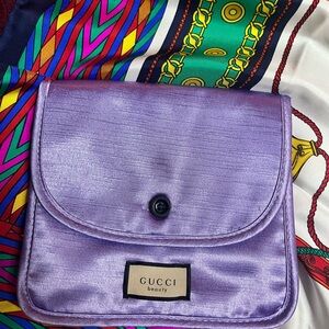 Gucci Lavender Satin Cosmetic Bag